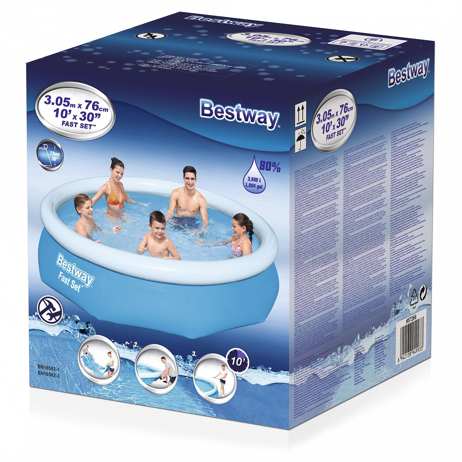 Бассейн Fast Set 305х76см, 3800л, Bestway, 57266 BW фото 2